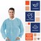 Disposable Lab Coat Medium Pack of 10 Sky Blue Disposable Lab Coats for Adults SPP 45 GSM Painting Lab Coat Disposable Unisex Plastic Lab Coats with Snaps Knit Cuffs Collar 3 Pockets